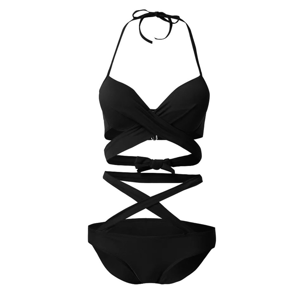 Black Strappy Bikini Set